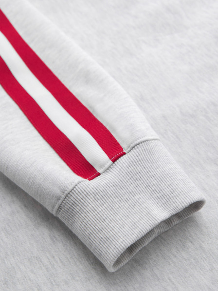 Ombre Clothing Moška jopica z visokim ovratnikom in črtami - siva melanž