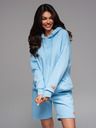 Ombre Clothing Uniseks pulover s kapuco in žepi - modra