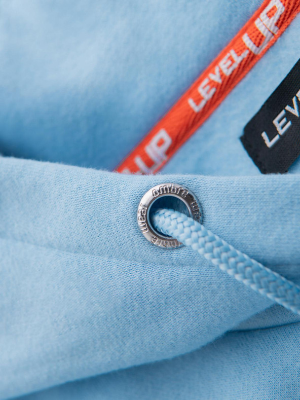 Ombre Clothing Uniseks pulover s kapuco in žepi - modra