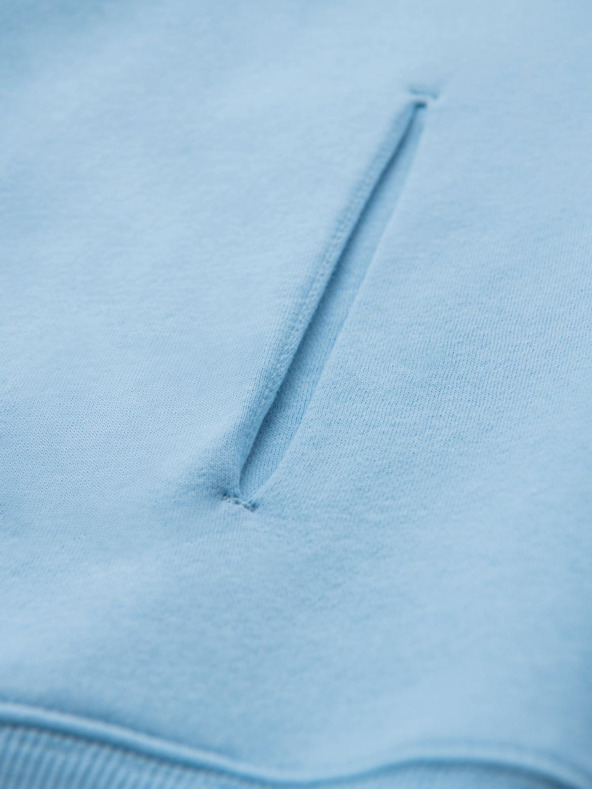 Ombre Clothing Uniseks pulover s kapuco in žepi - modra