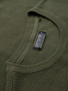Ombre Clothing Kaki bombažna majica z nežno teksturo