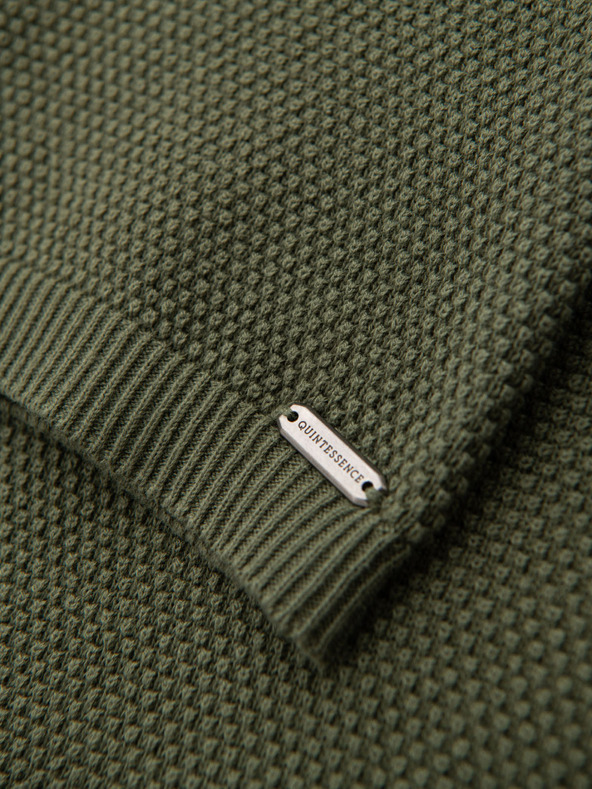 Ombre Clothing Kaki bombažna majica z nežno teksturo