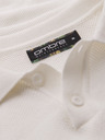 Ombre Clothing Moška bombažna polo majica iz strukturirane pletenine - bela