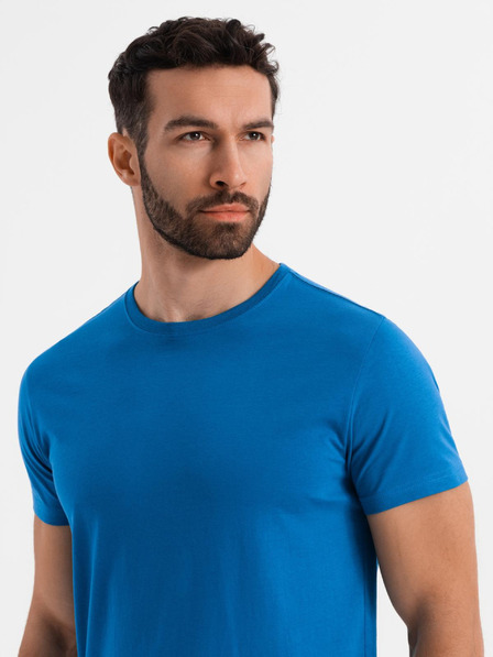 Ombre Clothing Moška klasična bombažna majica BASIC - peščena