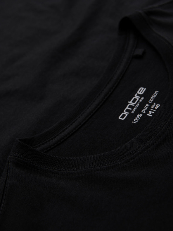 Ombre Clothing Moška klasična bombažna majica BASIC - črna