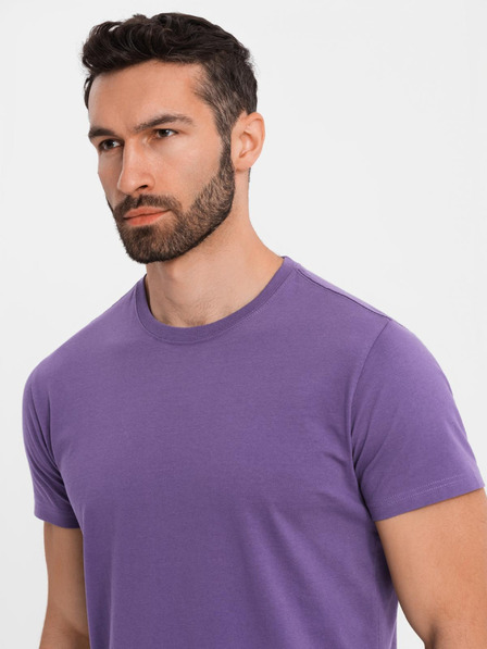 Ombre Clothing Moška klasična bombažna majica BASIC - vijolična