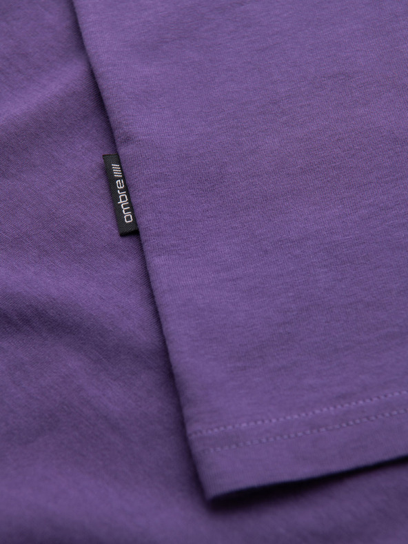 Ombre Clothing Moška klasična bombažna majica BASIC - vijolična