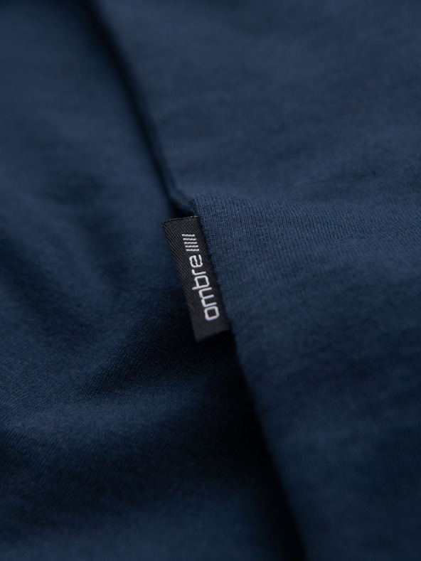 Ombre Clothing Moška klasična bombažna majica BASIC - temno modra
