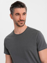 Ombre Clothing Moška klasična bombažna majica BASIC - siva