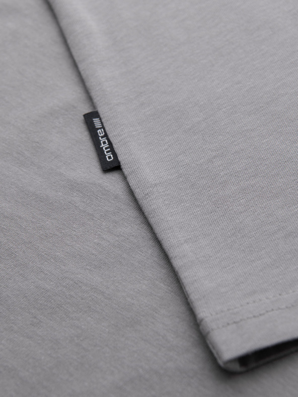 Ombre Clothing Moška klasična bombažna majica BASIC - siva