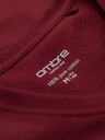Ombre Clothing Bombažna klasična moška majica BASIC z V-izrezom - bordo