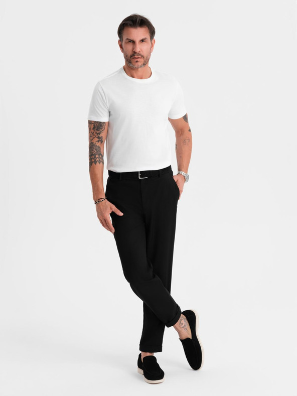 Ombre Clothing Moška klasična bombažna majica BASIC - bela