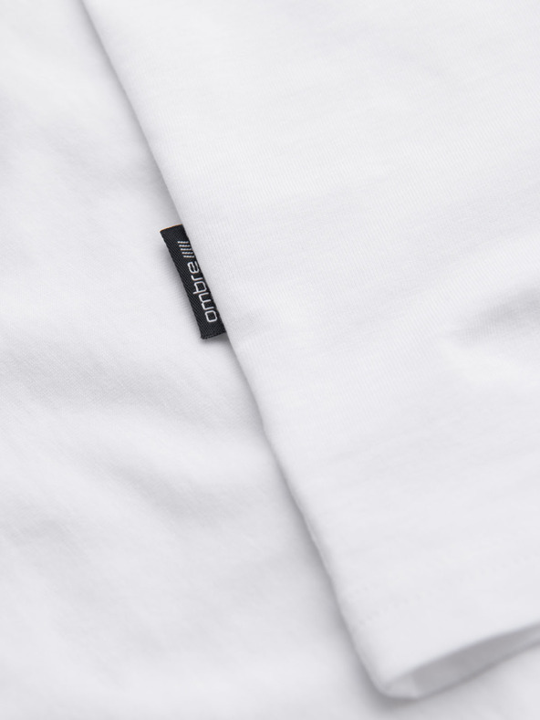 Ombre Clothing Moška klasična bombažna majica BASIC - bela