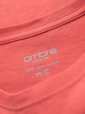 Ombre Clothing Moška klasična bombažna majica BASIC - koralna