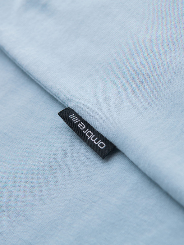 Ombre Clothing Moška klasična bombažna majica BASIC - svetlo modra