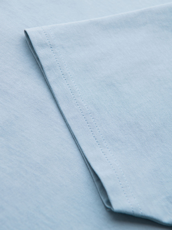Ombre Clothing Moška klasična bombažna majica BASIC - svetlo modra