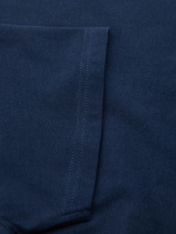 Ombre Clothing Moška klasična bombažna majica BASIC z V-izrezom - temno modra