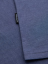 Ombre Clothing Moška klasična bombažna majica BASIC z V-izrezom - modra melanž