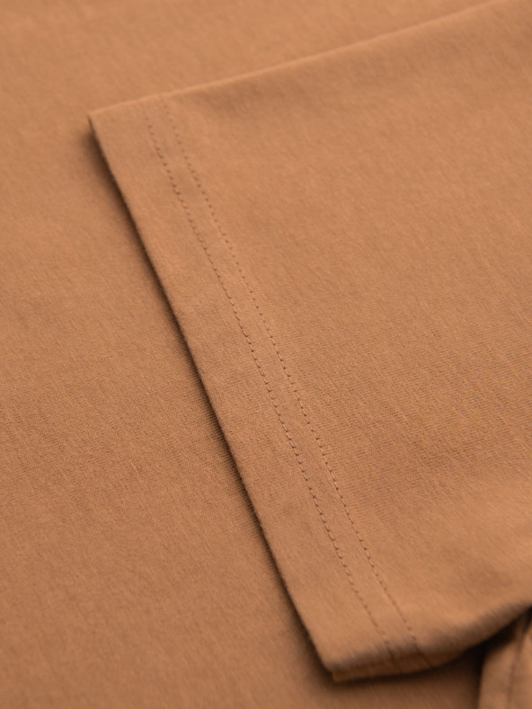 Ombre Clothing BASIC moška klasična bombažna majica - rjava