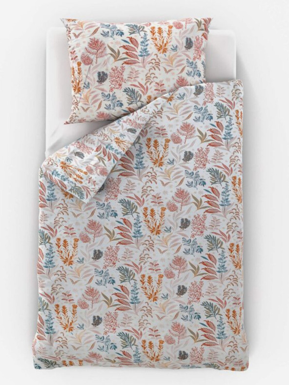 Kvalitex Satenska posteljnina Luxury Collection 140x200, 70x90cm koralni vrt Kvalitex