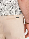 Ombre Clothing Moške bombažne cargo kratke hlače z elastičnim pasom - bež