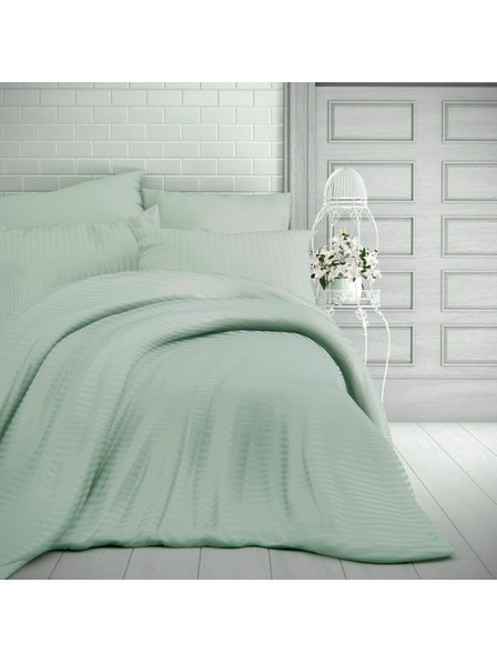 Kvalitex Francosko satasto podaljšano posteljno perilo s črtami 1+2, 240x220, 70x90cm OLIVNO