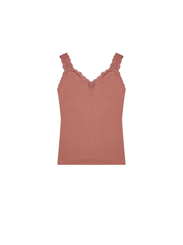 Moodo Bombažna majica z čipko