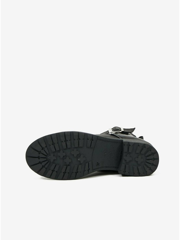 Ojju Črni ženski usnjeni gležnjarji OJJU