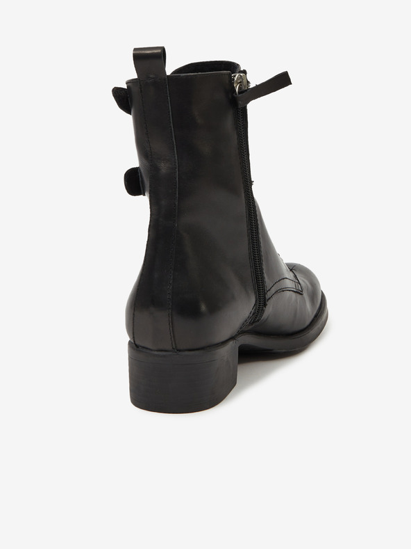 Ojju Črni ženski usnjeni gležnjarji OJJU