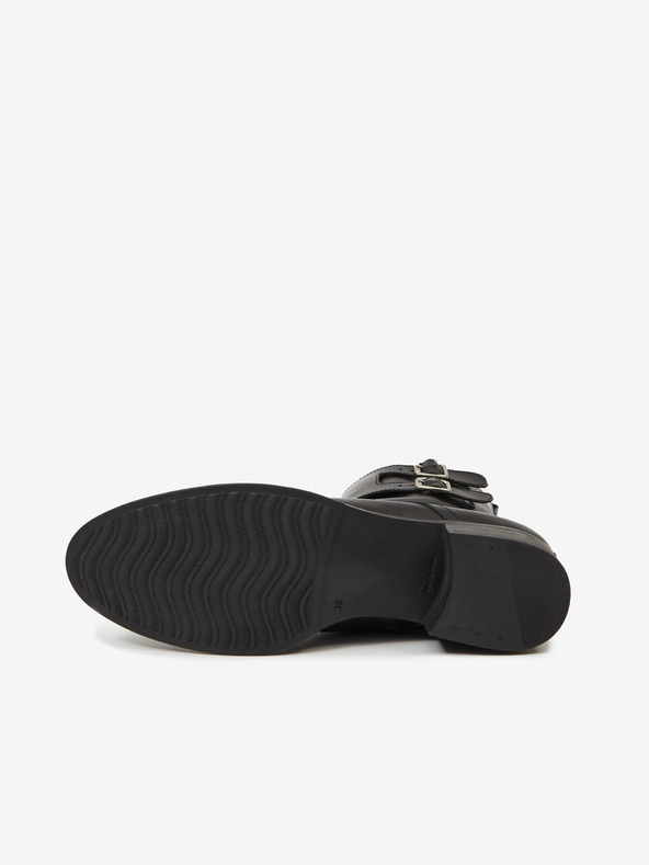 Ojju Črni ženski usnjeni gležnjarji OJJU