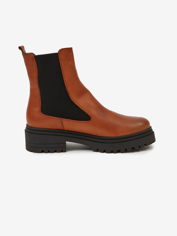 Ojju Rjavi ženski usnjeni gležnjarji OJJU