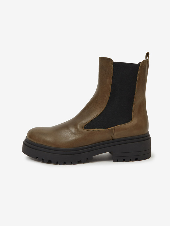 Ojju Kaki ženski usnjeni gležnjarji OJJU