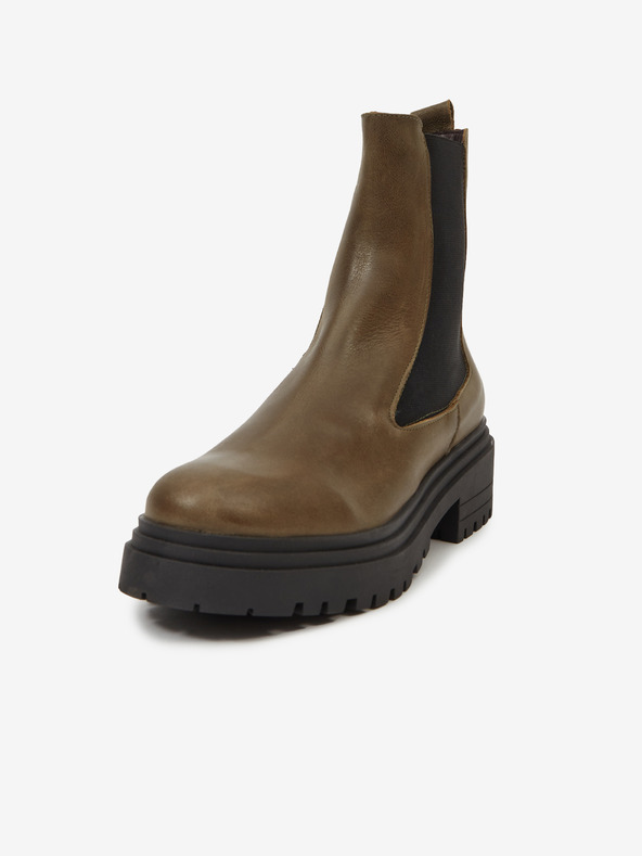 Ojju Kaki ženski usnjeni gležnjarji OJJU