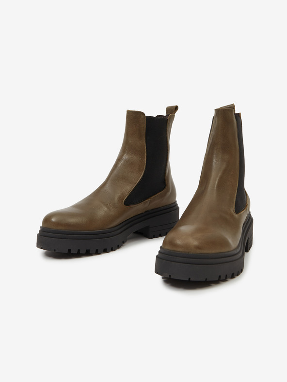 Ojju Kaki ženski usnjeni gležnjarji OJJU