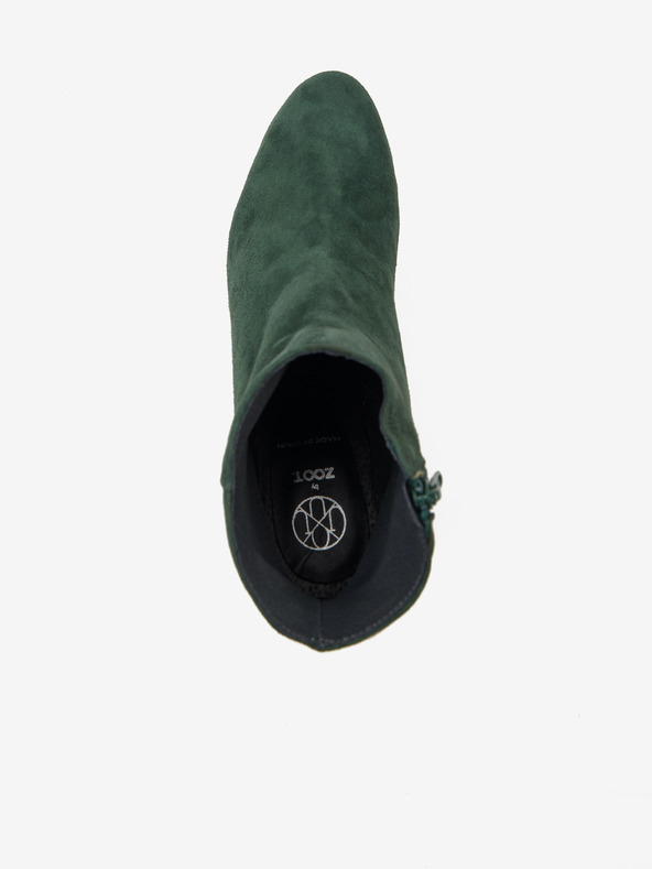 Ojju Temno zeleni semiš gležnjarji s peto OJJU