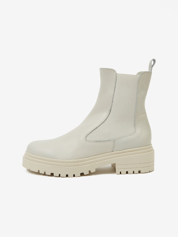 Ojju Svetlo sivi ženski usnjeni škornji chelsea OJJU