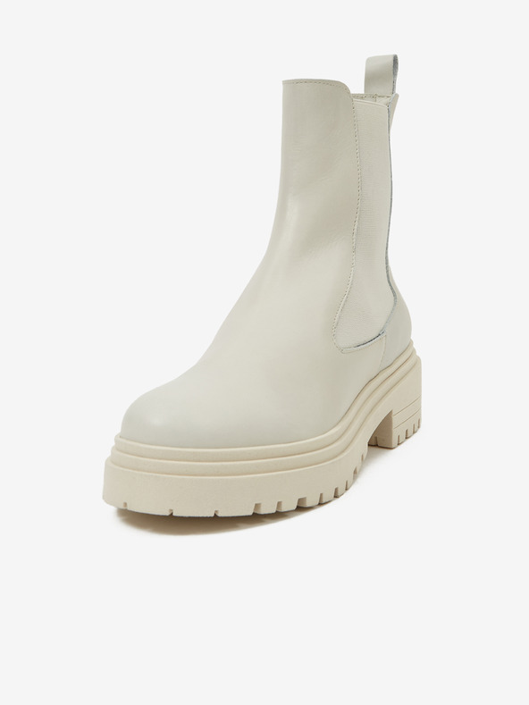 Ojju Svetlo sivi ženski usnjeni škornji chelsea OJJU