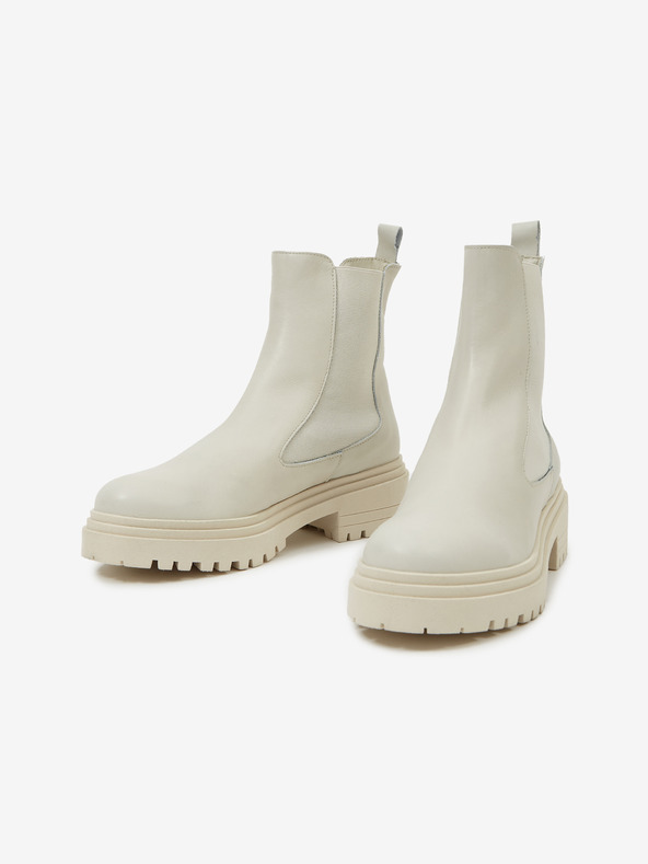 Ojju Svetlo sivi ženski usnjeni škornji chelsea OJJU