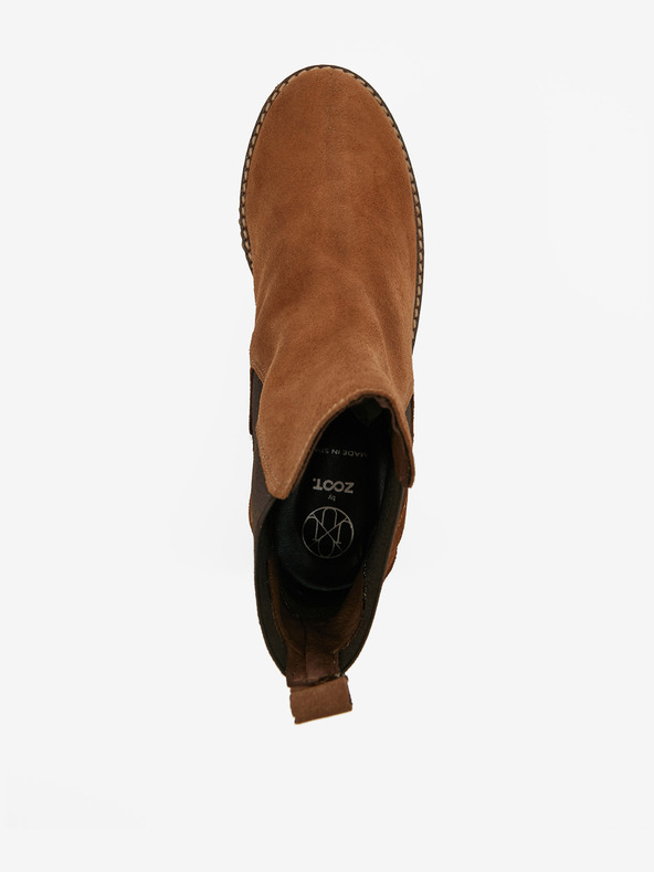 Ojju Ženski škornji Chelsea iz rjavega semiša OJJU