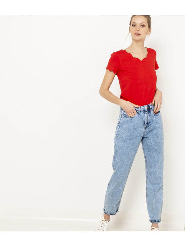 CAMAIEU Rdeča ženska majica