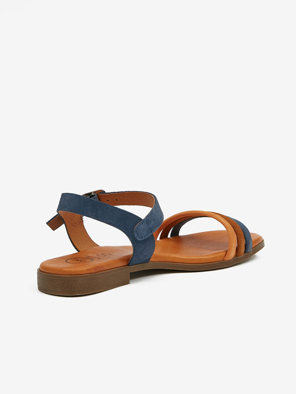 Ojju Temno modri ženski sandali iz semiša OJJU