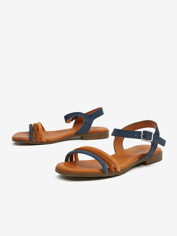 Ojju Temno modri ženski sandali iz semiša OJJU