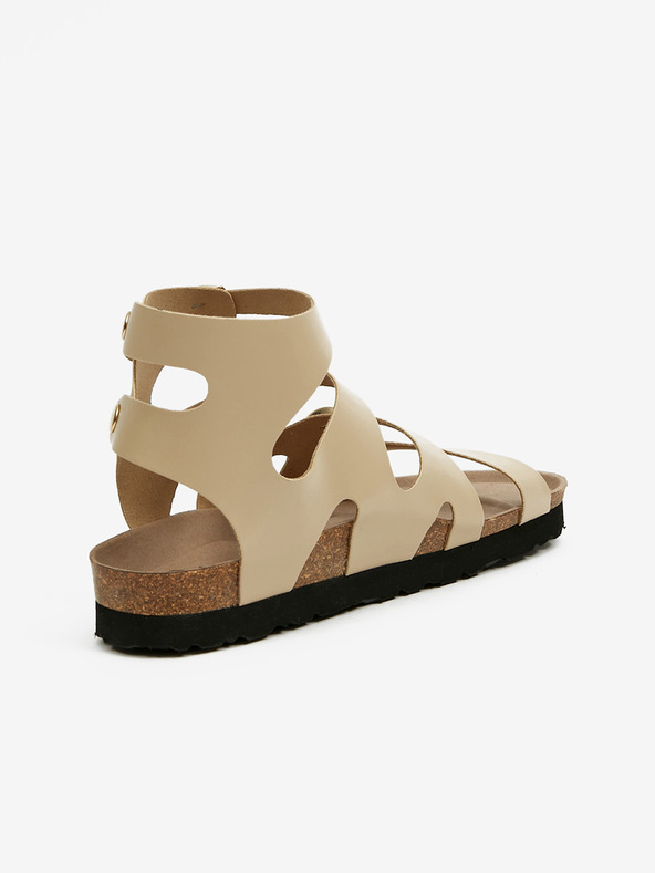 Ojju Bež ženske sandale do gležnjev OJJU