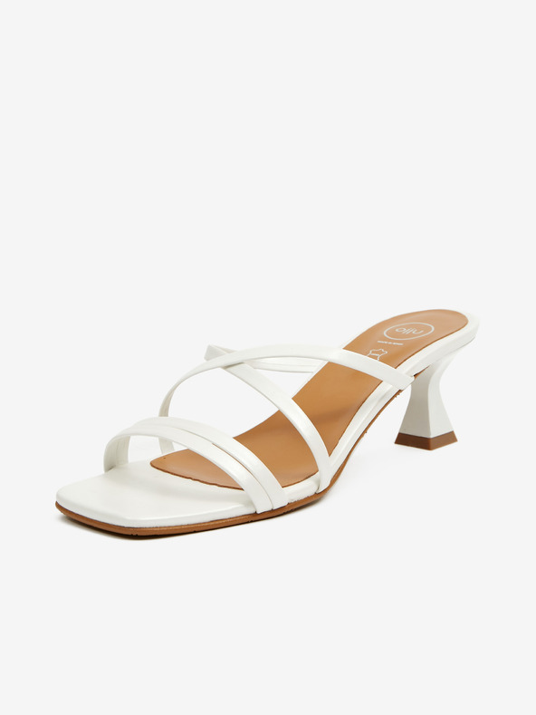 Ojju Beli ženski copati s peto OJJU