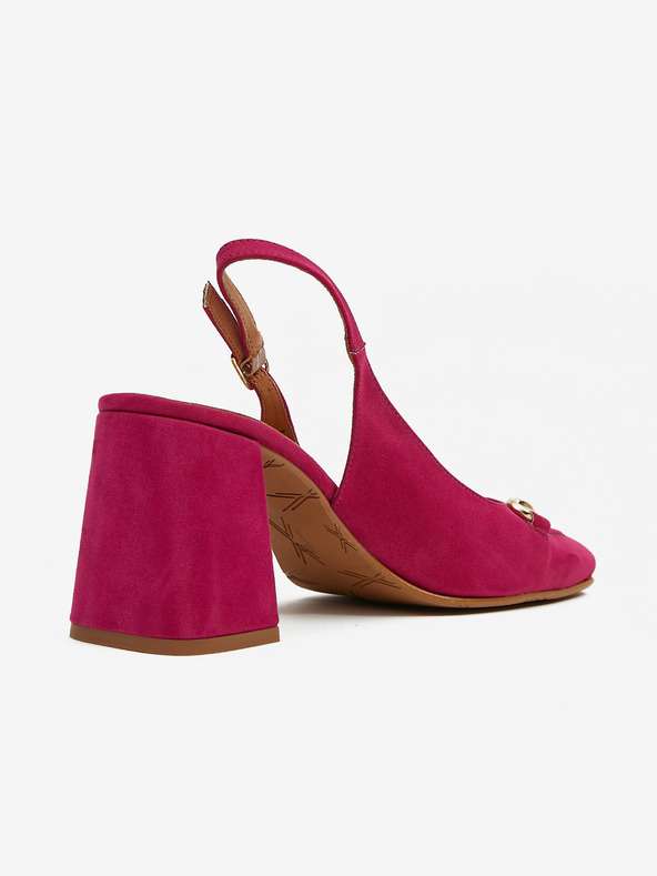 Ojju Temno roza ženski semiš sandali s peto OJJU