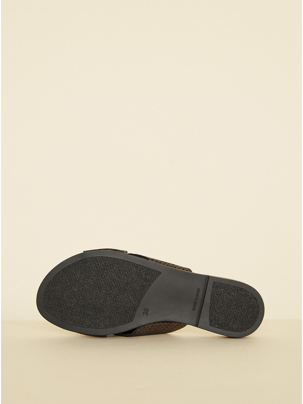 Ojju Črni usnjeni copati OJJU