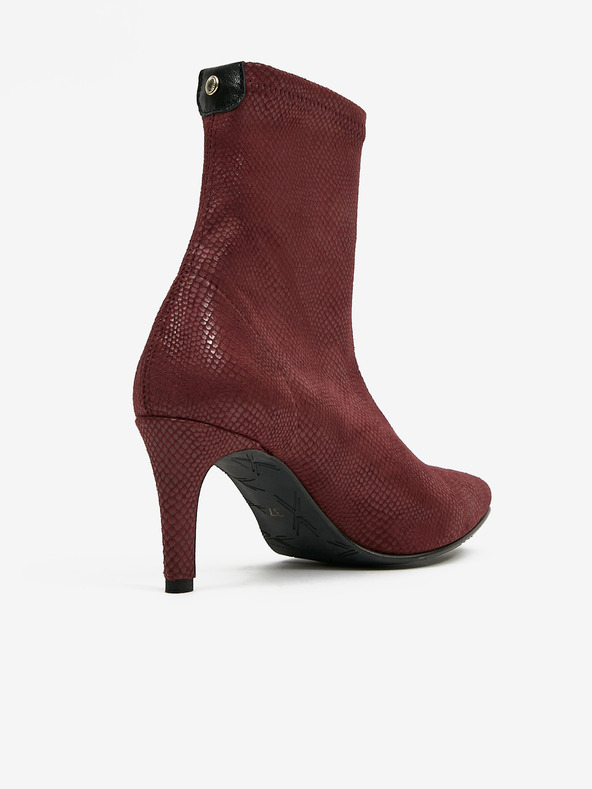 Ojju OJJU bordo semiš gležnjarji s kačjim vzorcem