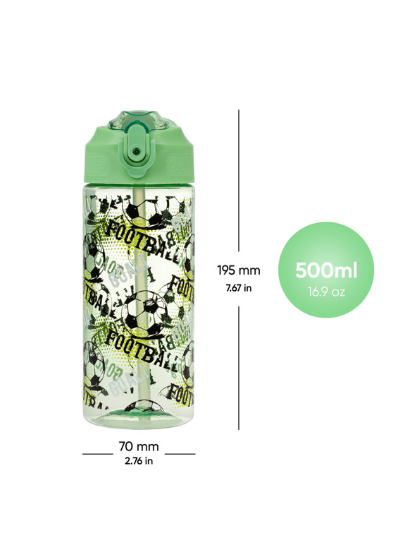 BAAGL  BAAGL Tritanska steklenica za pijačo z slamico Nogomet 500 ml