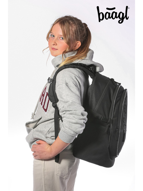 BAAGL  BAAGL SET 3 Core Uni črna: nahrbtnik, peresnica, vrečka