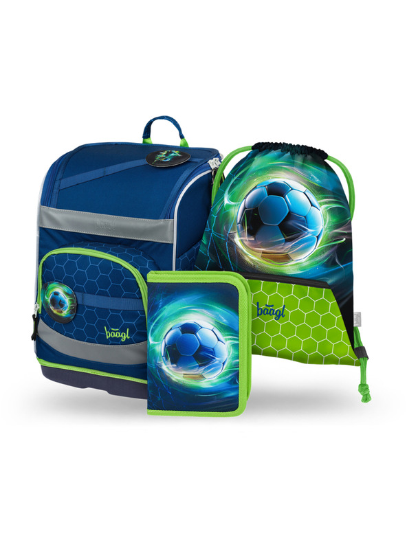 BAAGL  BAAGL SET 3 Zippy plus Nogometna žoga: šolska torba, peresnica, vrečka